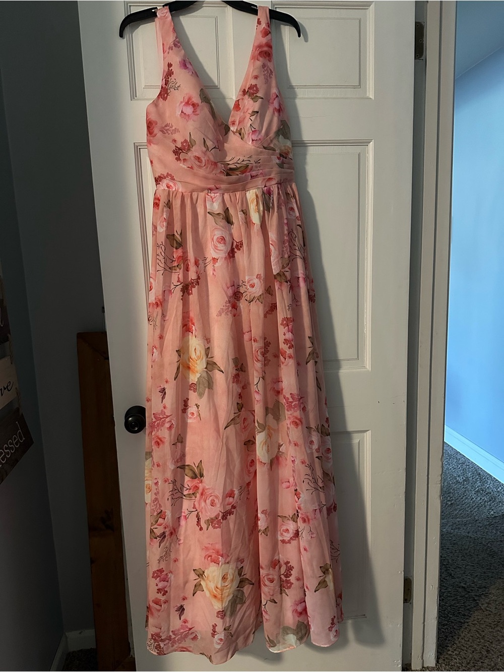 Floral Peach/pink Maxi Dress